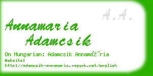 annamaria adamcsik business card